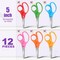 12-Pack 5" Kids Safety Scissors – Blunt Tip Stainless Steel with Comfort Grip for School & Crafts